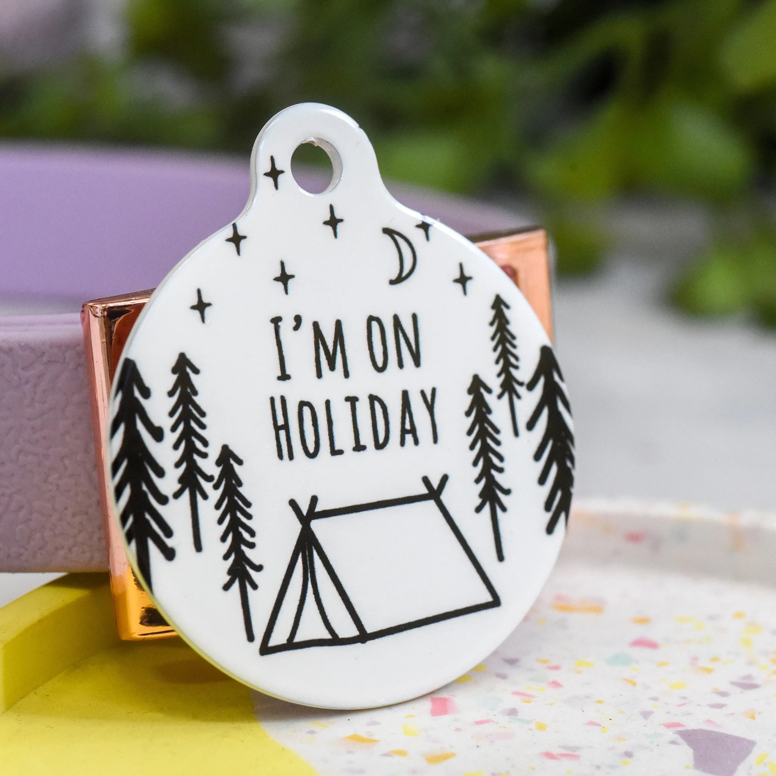 Personalised Camping Pet Name ID Tag