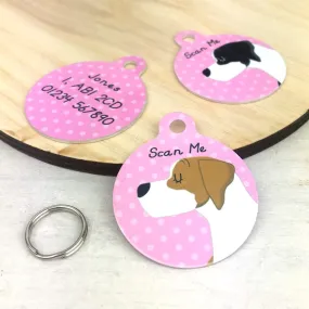 Personalised English Pointer Dog Tag - Polka Dot