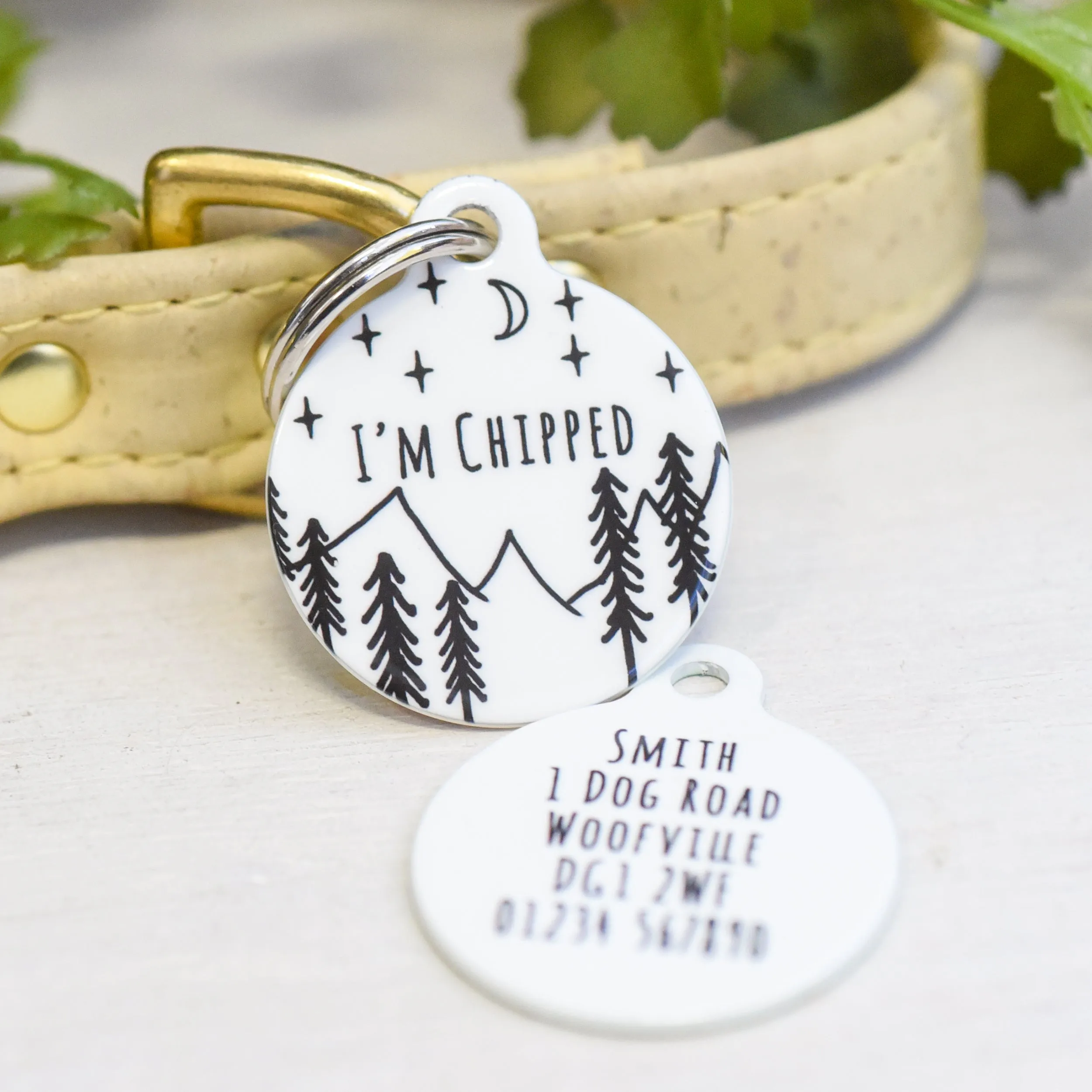 Personalised Pet Name ID Tag - Mountain Range
