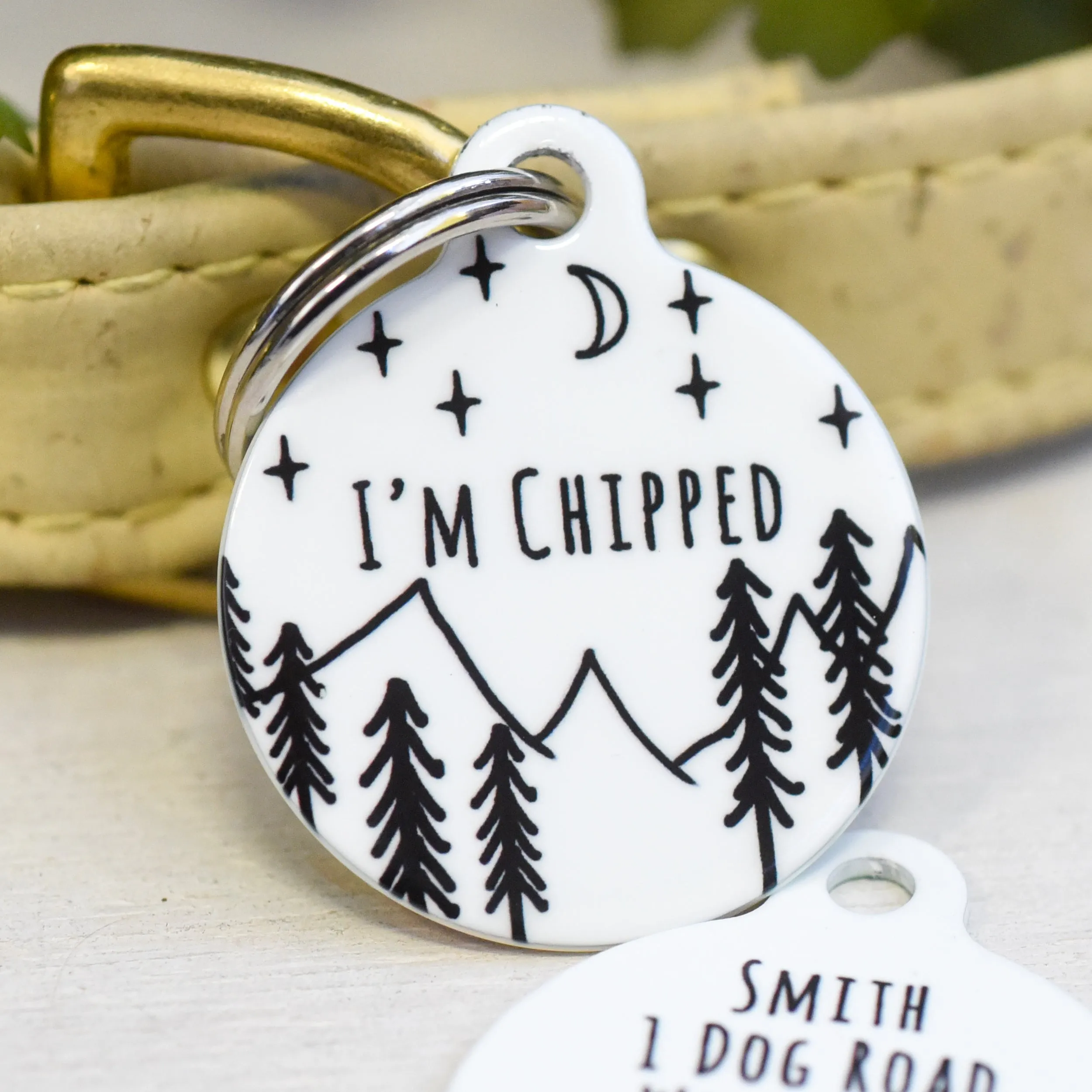 Personalised Pet Name ID Tag - Mountain Range