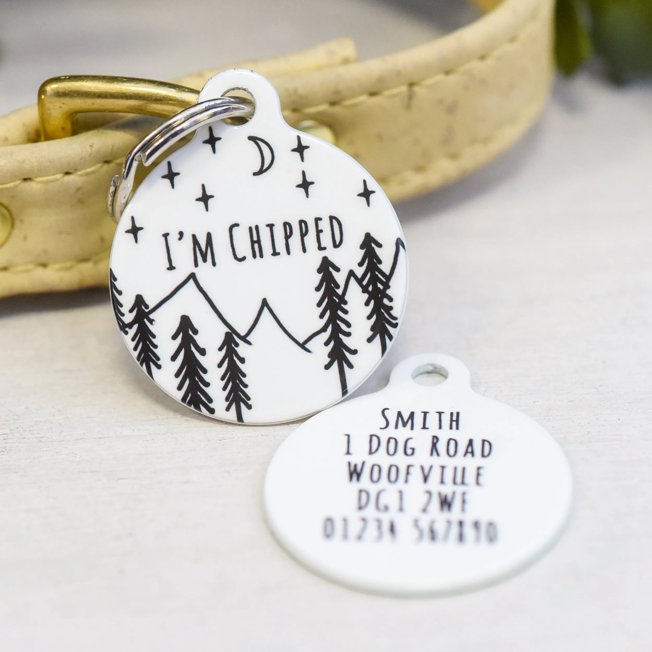 Personalised Pet Name ID Tag - Mountain Range