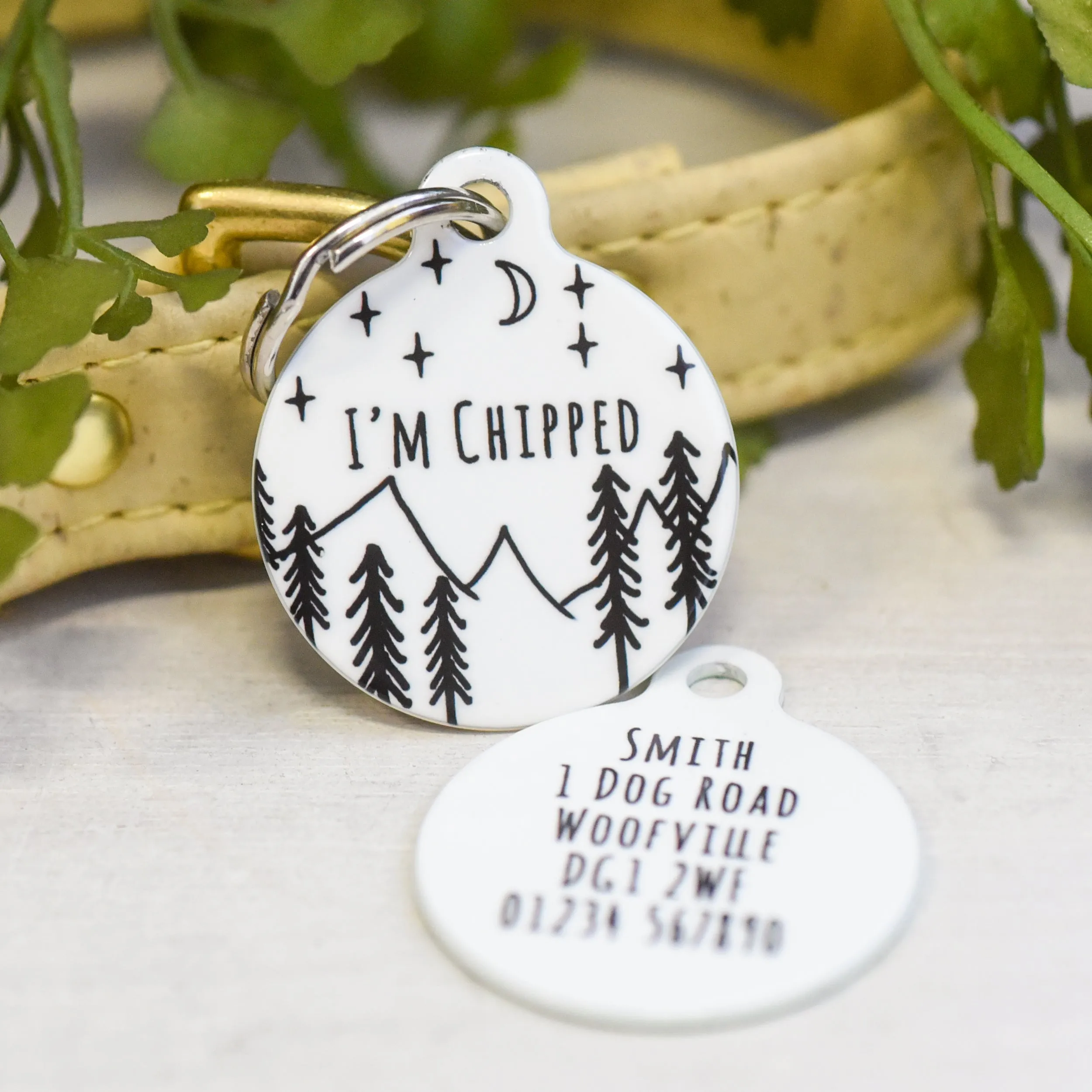 Personalised Pet Name ID Tag - Mountain Range