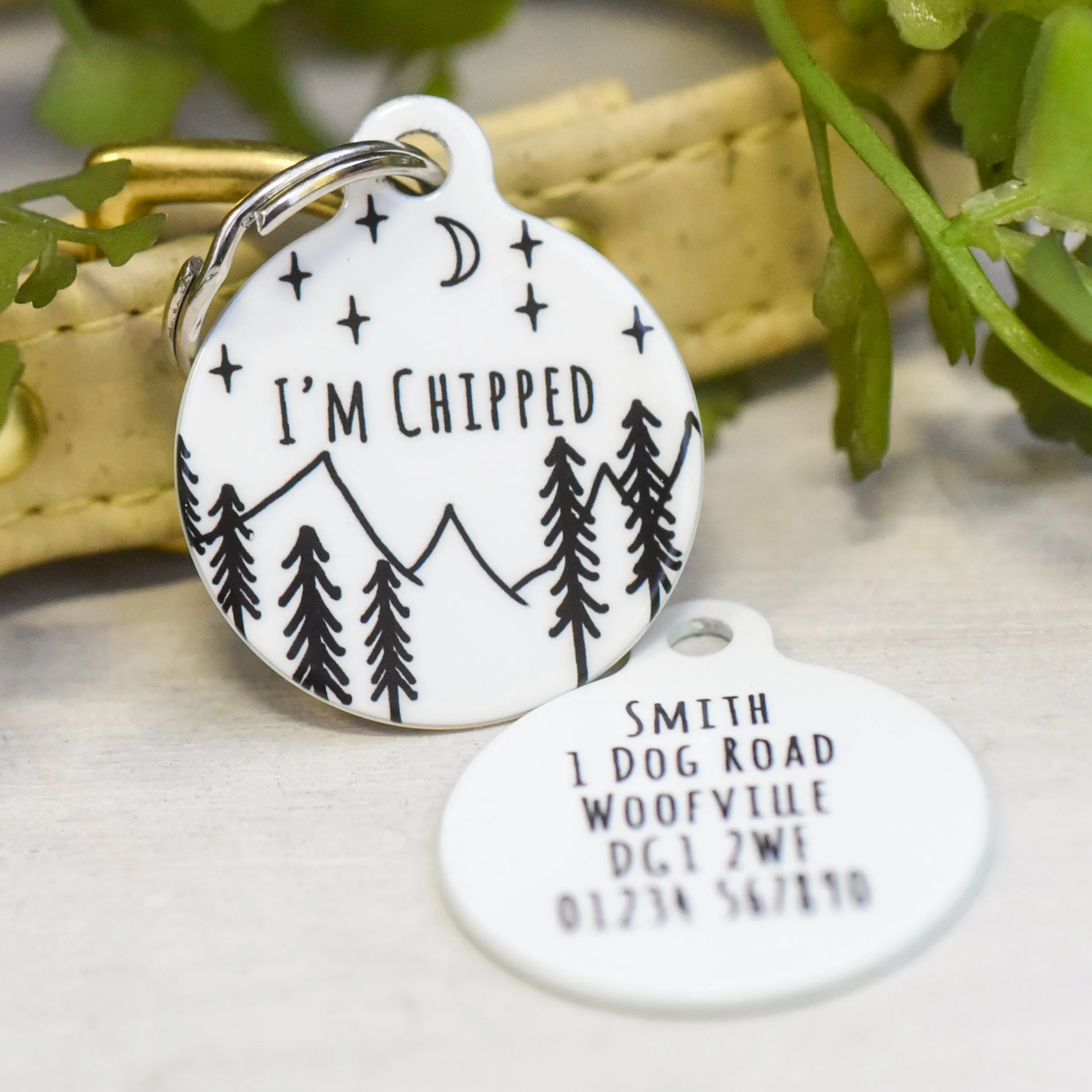 Personalised Pet Name ID Tag - Mountain Range