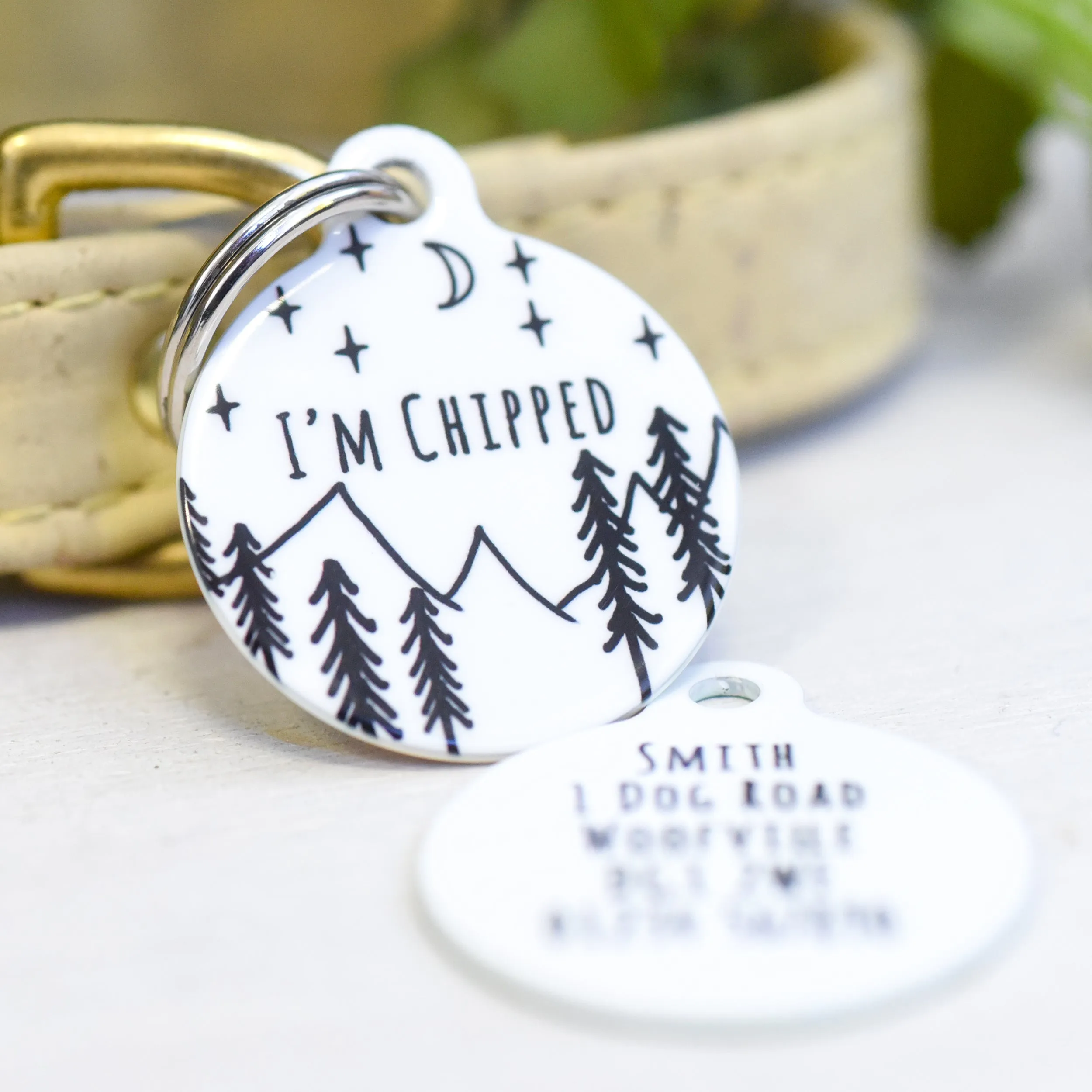 Personalised Pet Name ID Tag - Mountain Range
