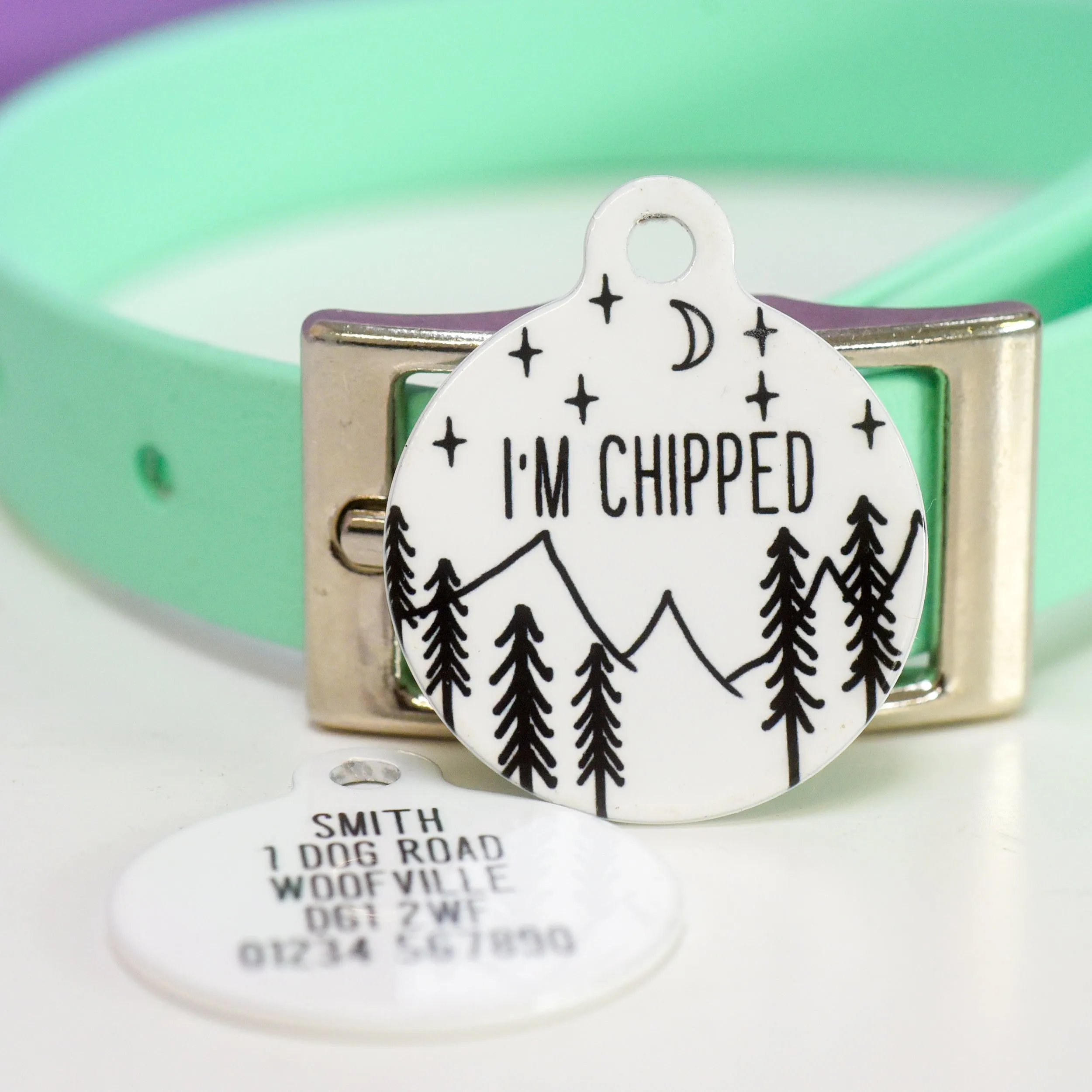 Personalised Pet Name ID Tag - Mountain Range