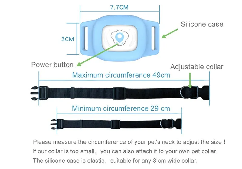 Pet GPS Tracker, Smart Waterproof IP67 MiNi Pet GPS AGPS LBS Tracking Tracker Collar For Dog Cat AGPS LBS SMS Positioning Geo-Fence Track Device