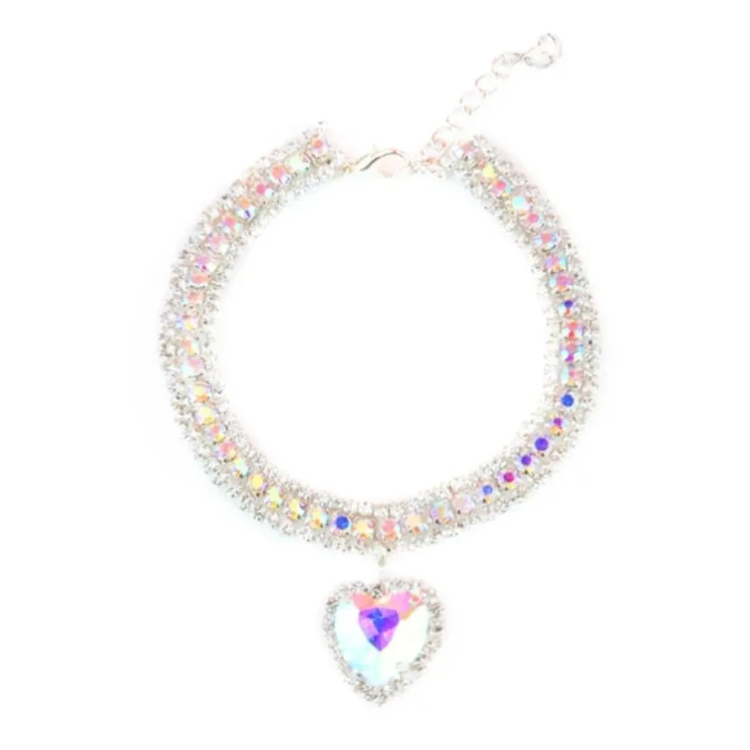 PetAffairs Love-Heart Pendant Rhinestone Pet Collar