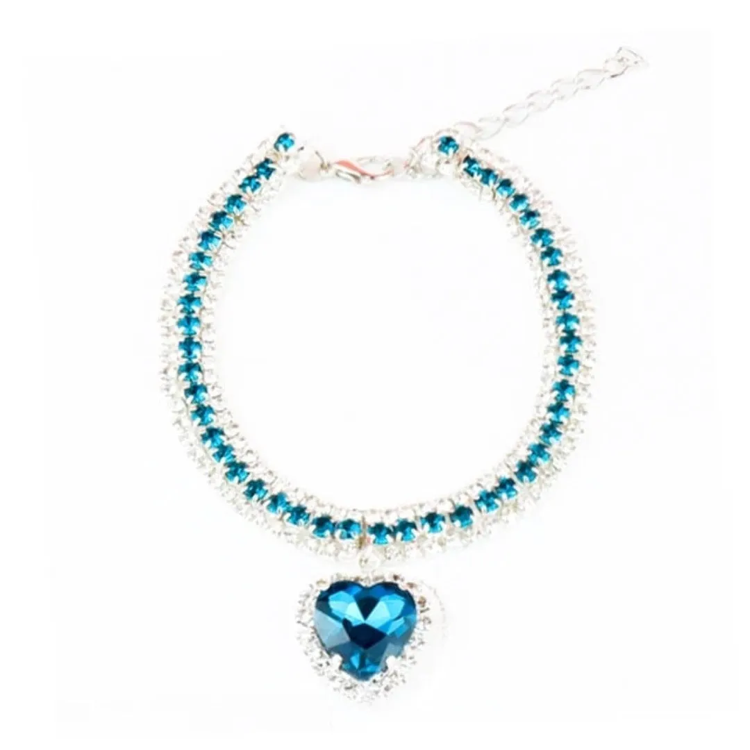 PetAffairs Love-Heart Pendant Rhinestone Pet Collar