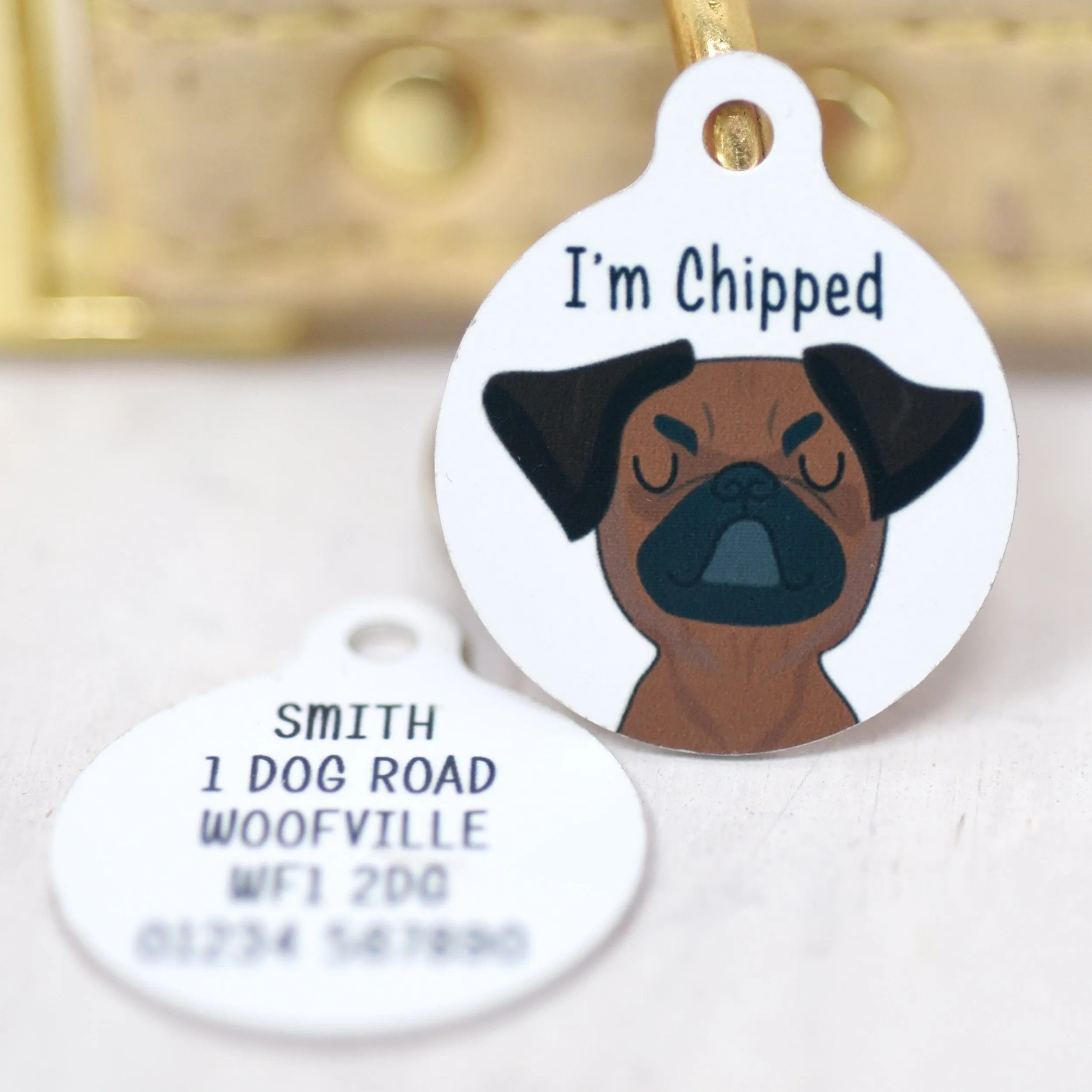 Petit Brabancon Dog ID Name Tag