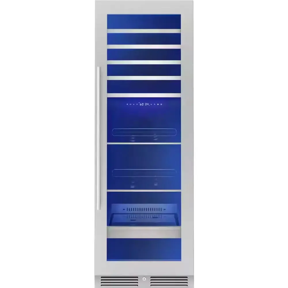Presrv 24 In. 54-Bottle and 161-Can Dual Zone Full Size Beverage & Wine Cooler in Stainless Steel