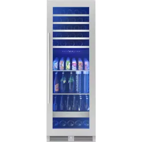 Presrv 24 In. 54-Bottle and 161-Can Dual Zone Full Size Beverage & Wine Cooler in Stainless Steel