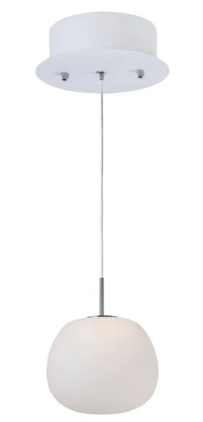 Puffs 1-Light LED Pendant in White