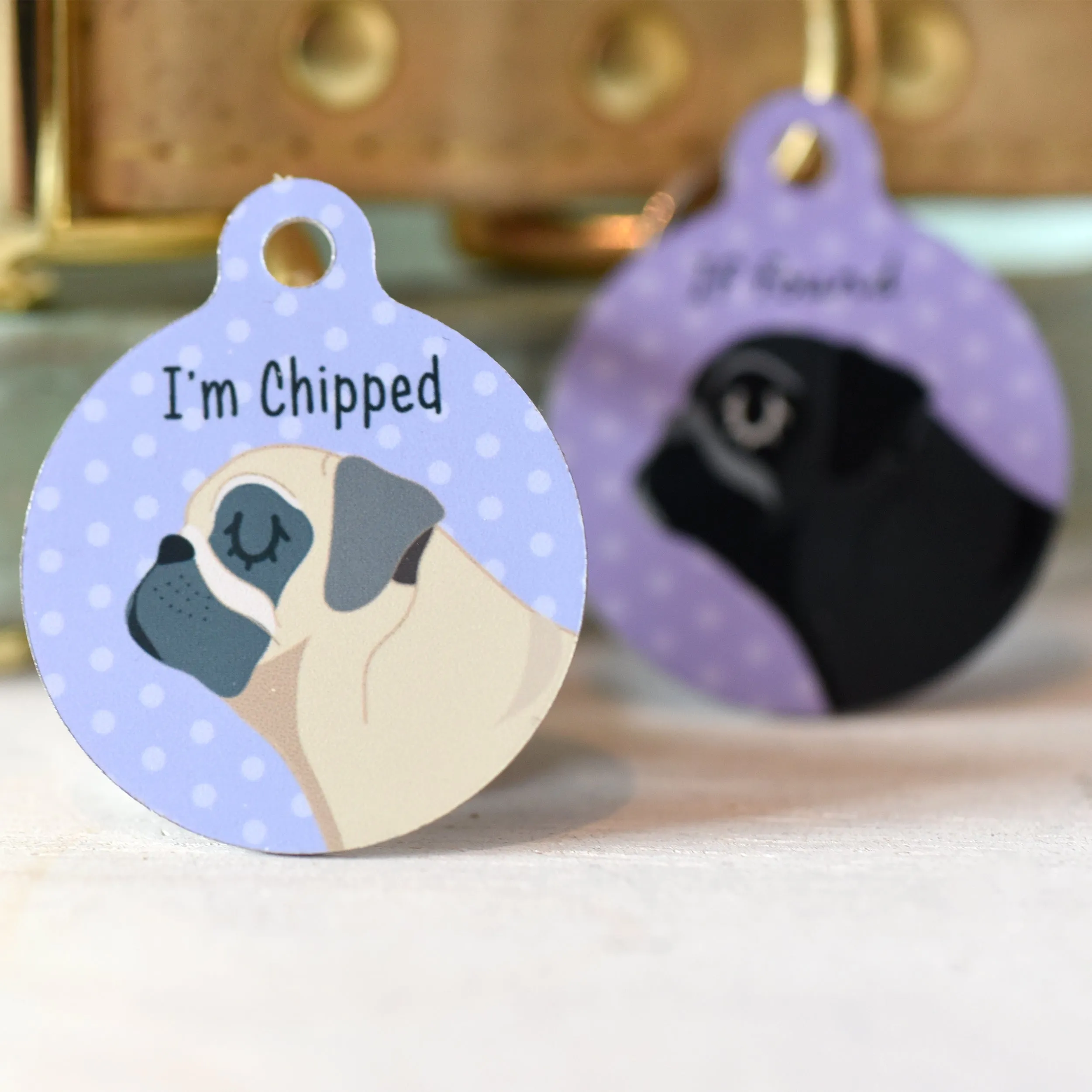 Pug Personalised Dog ID Tag