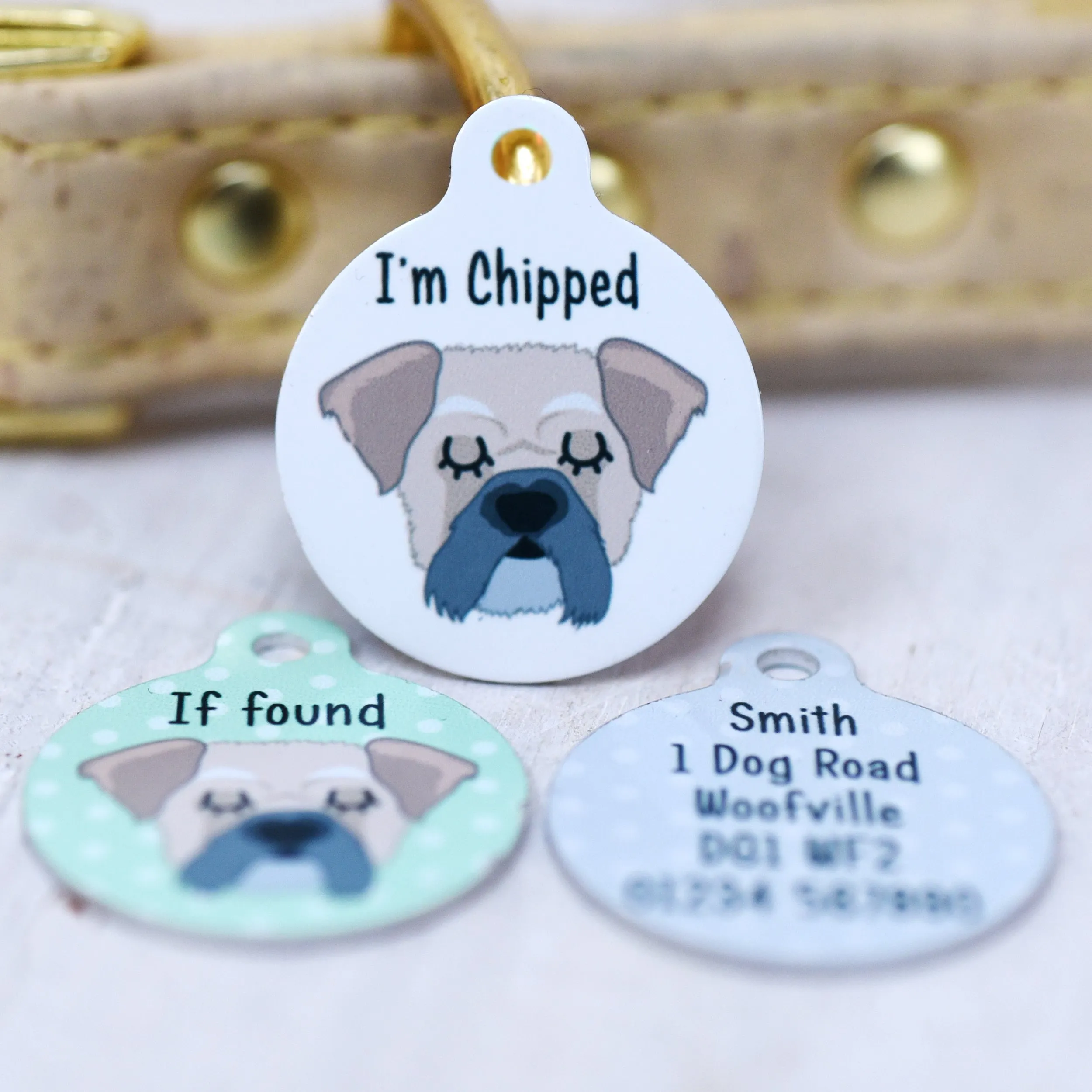 Pughasa personalised dog tag