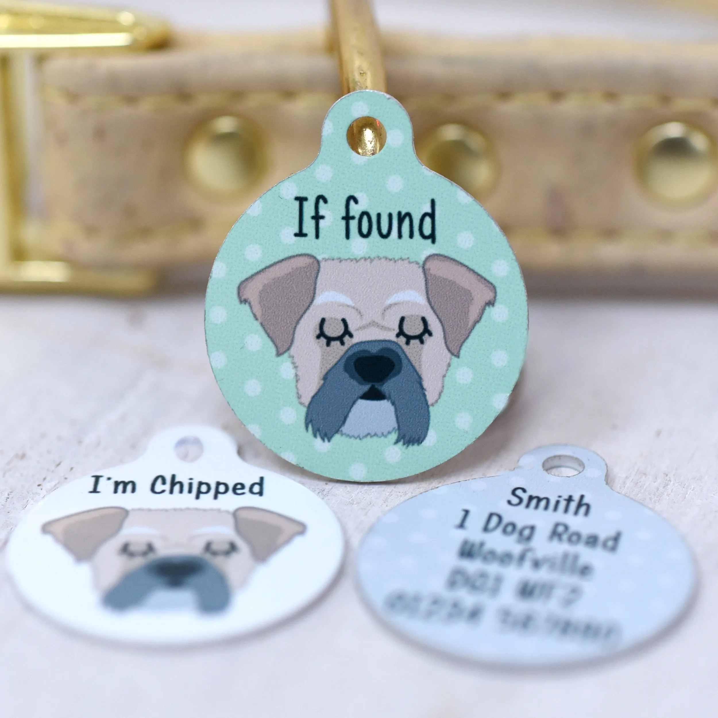Pughasa personalised dog tag