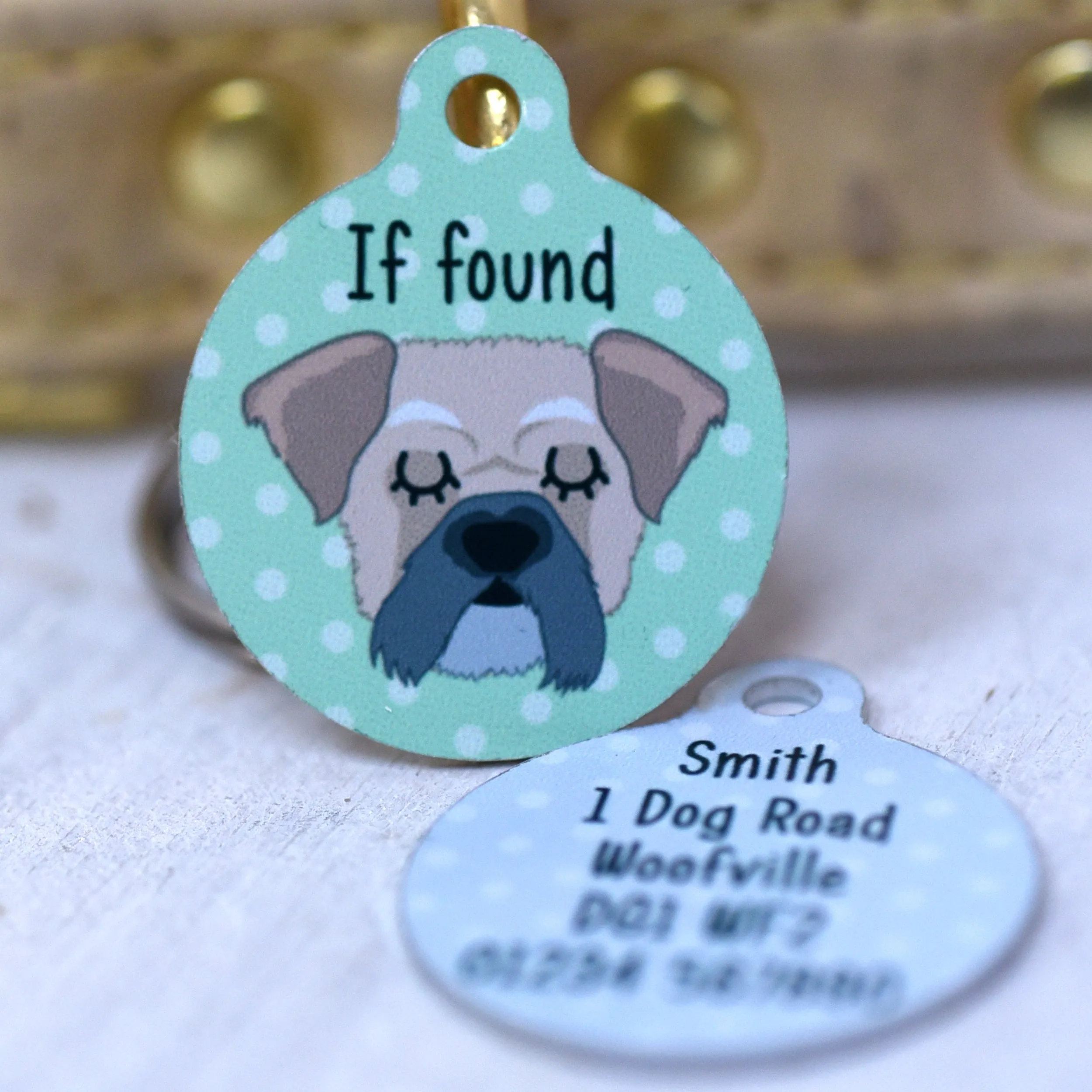 Pughasa personalised dog tag