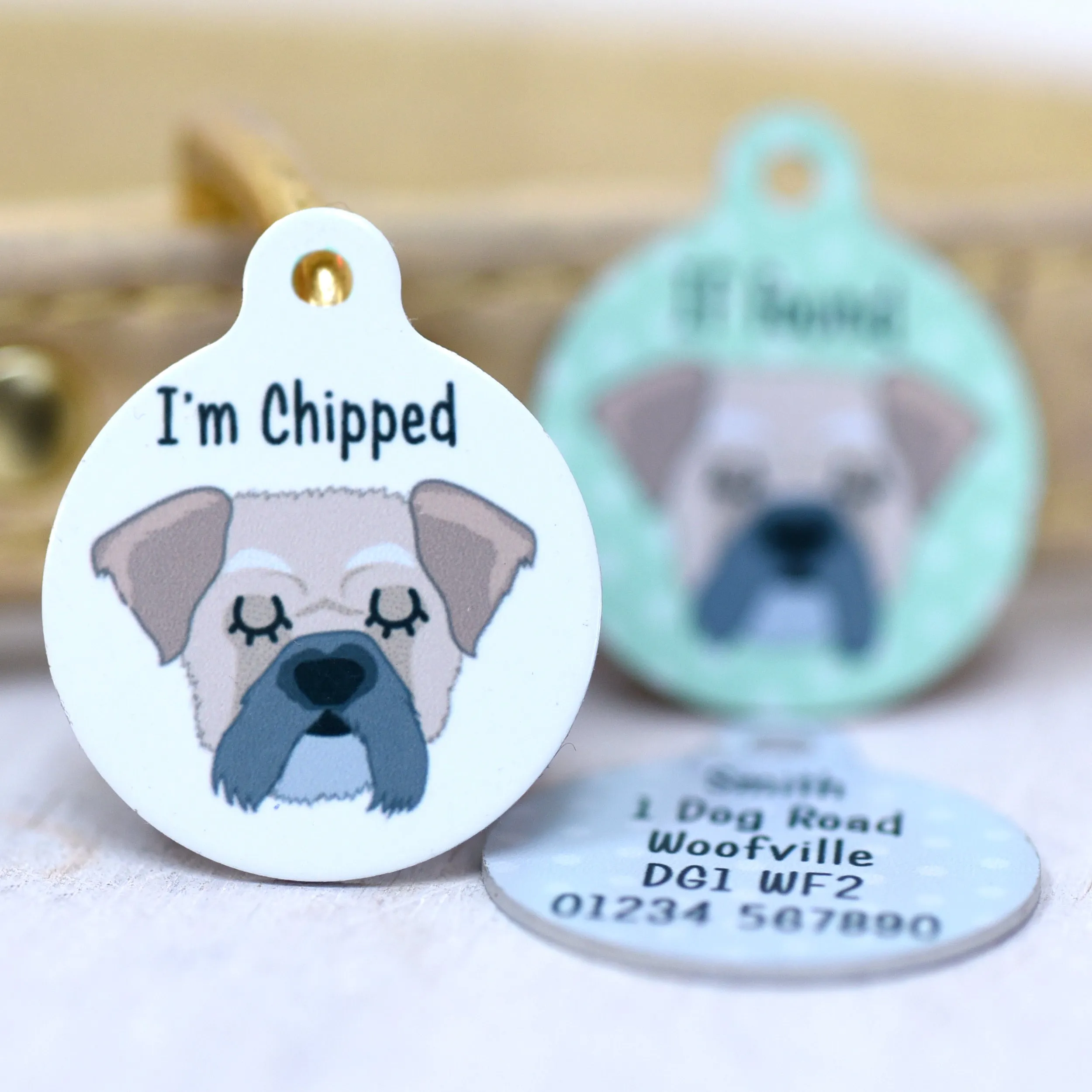 Pughasa personalised dog tag