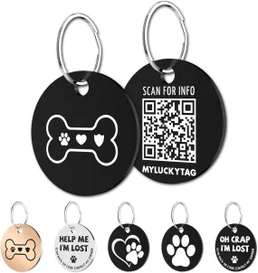 QR Code Stainless Steel Pet ID Tags