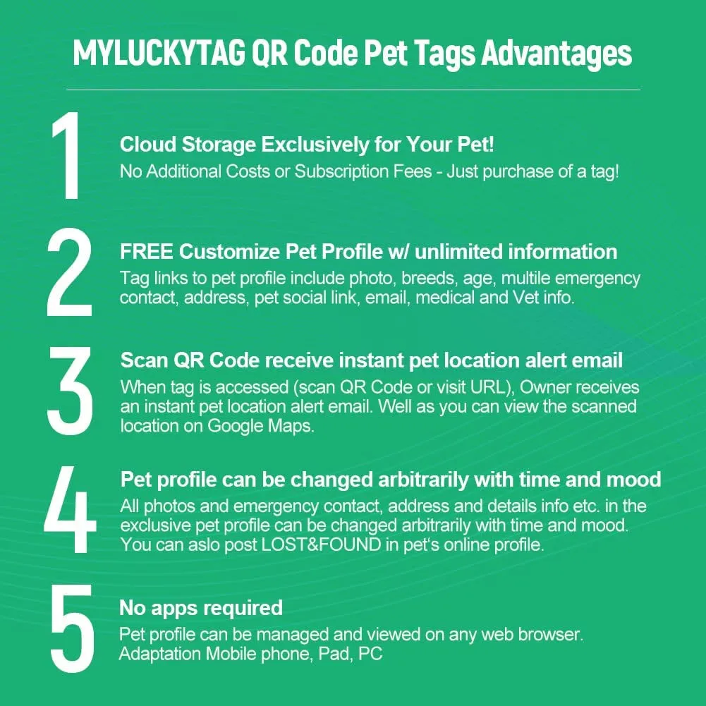 QR Code Stainless Steel Pet ID Tags