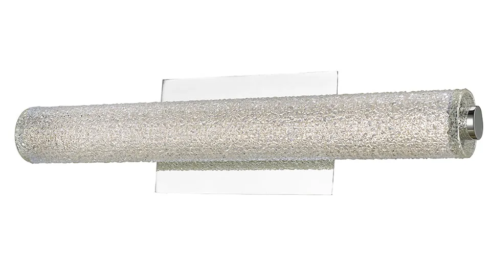 Radius 20" Hand Blown Diamond Glass Tube LED Vanity Light in Brushed Nickel