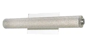 Radius 20" Hand Blown Diamond Glass Tube LED Vanity Light in Brushed Nickel