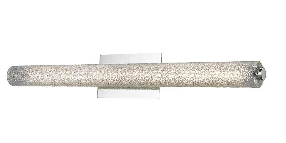 Radius 31" Hand Blown Diamond Glass Tube LED Vanity Light in Brushed Nickel