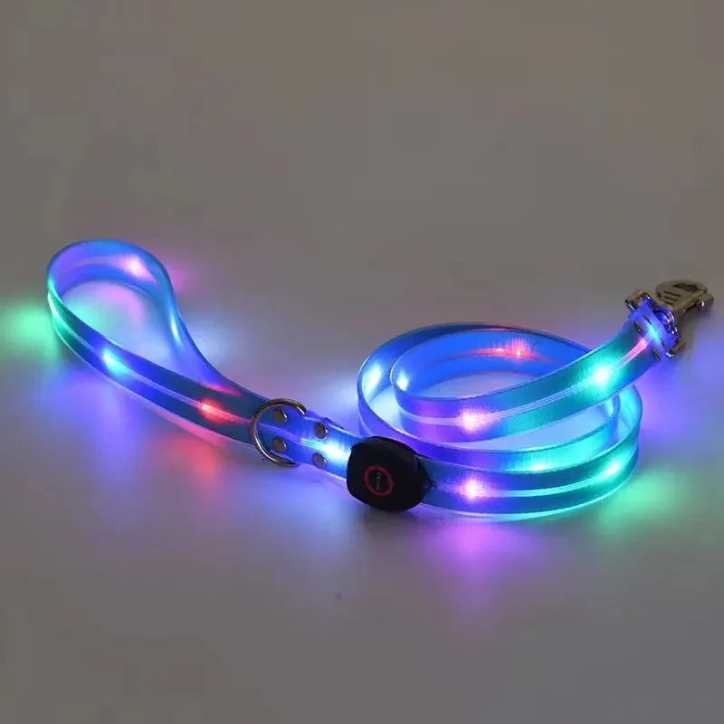 Rechargeable LED Dog Leash for Enhanced Nighttime Safety