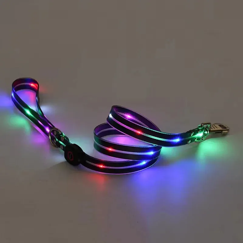 Rechargeable LED Dog Leash for Enhanced Nighttime Safety