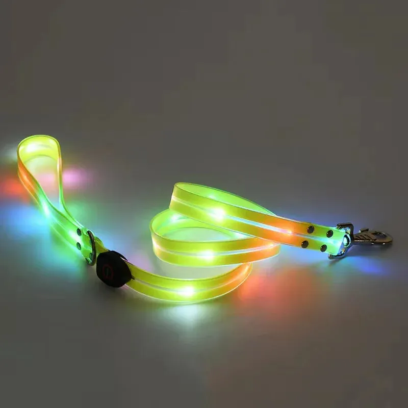 Rechargeable LED Dog Leash for Enhanced Nighttime Safety