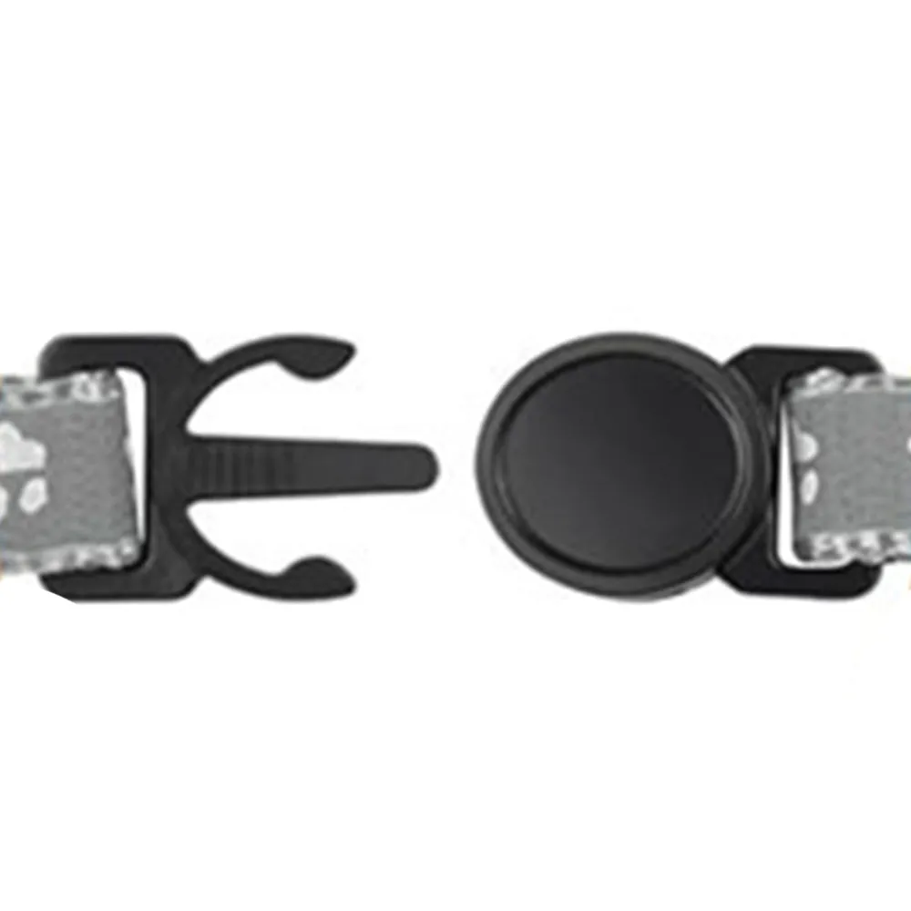 Reflective Pet Collar with Apple AirTag Holder for Cats Kittens Puppies Grey