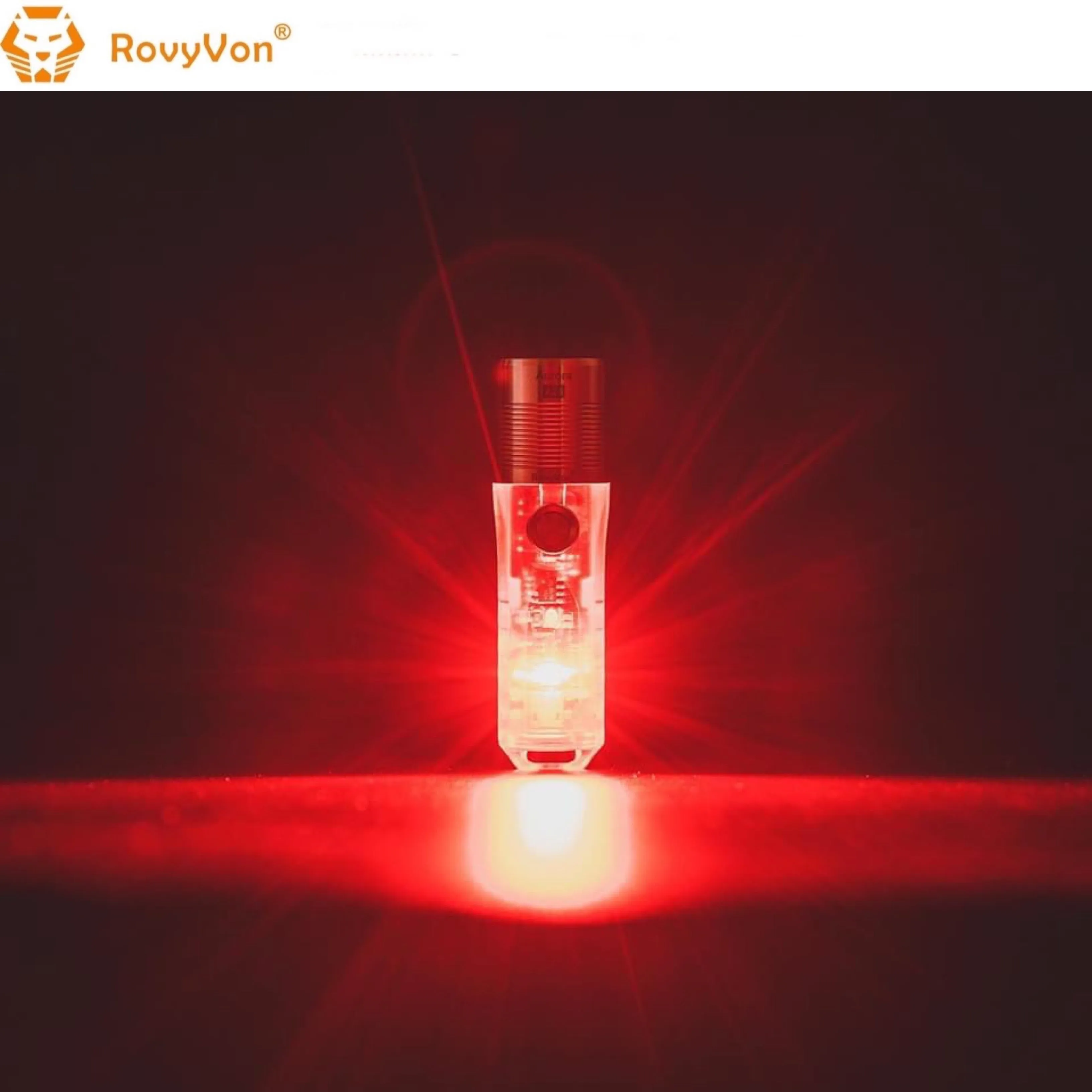 RovyVon Aurora A25 White/RED Green GITD Keychain Flashlight