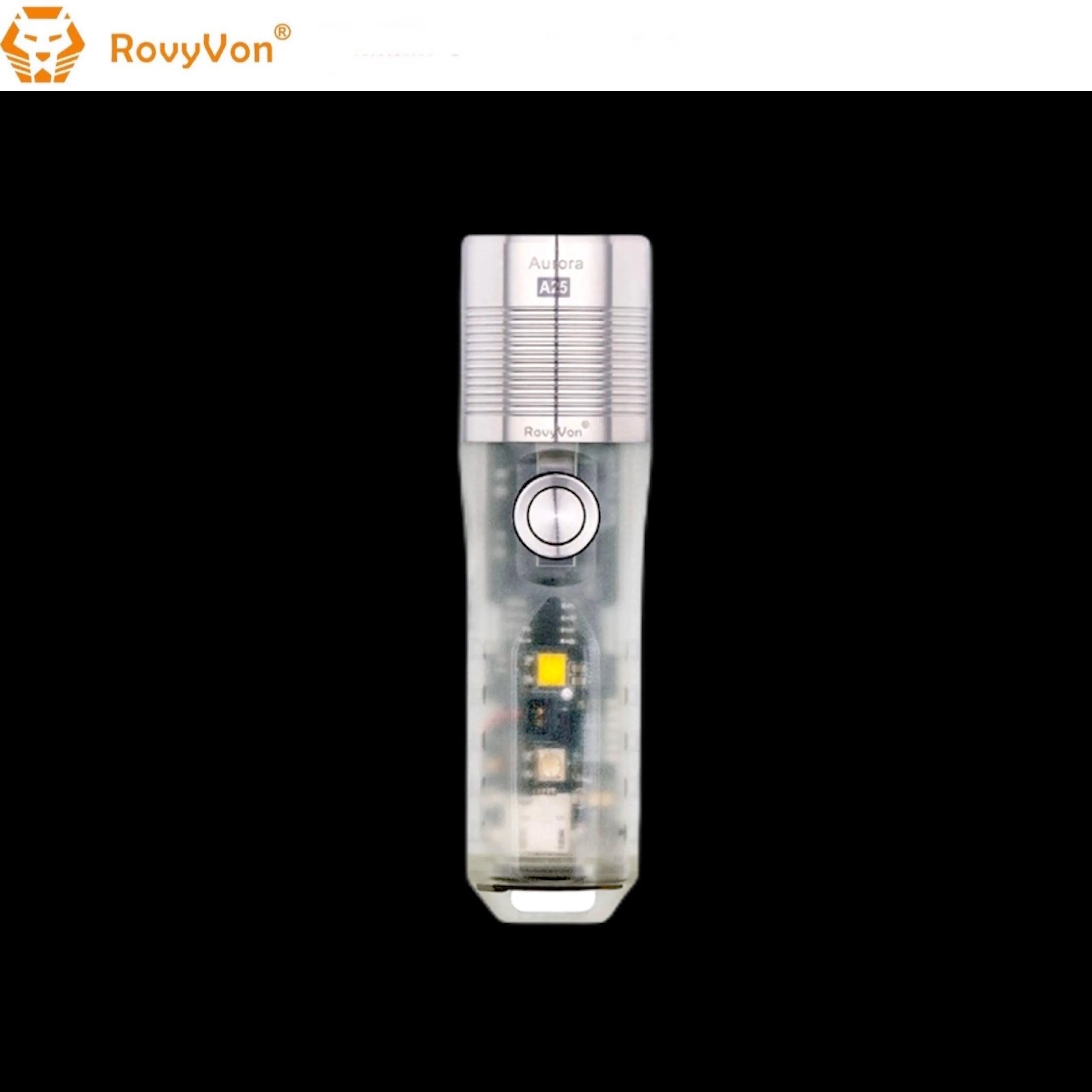 RovyVon Aurora A25 White/RED Green GITD Keychain Flashlight
