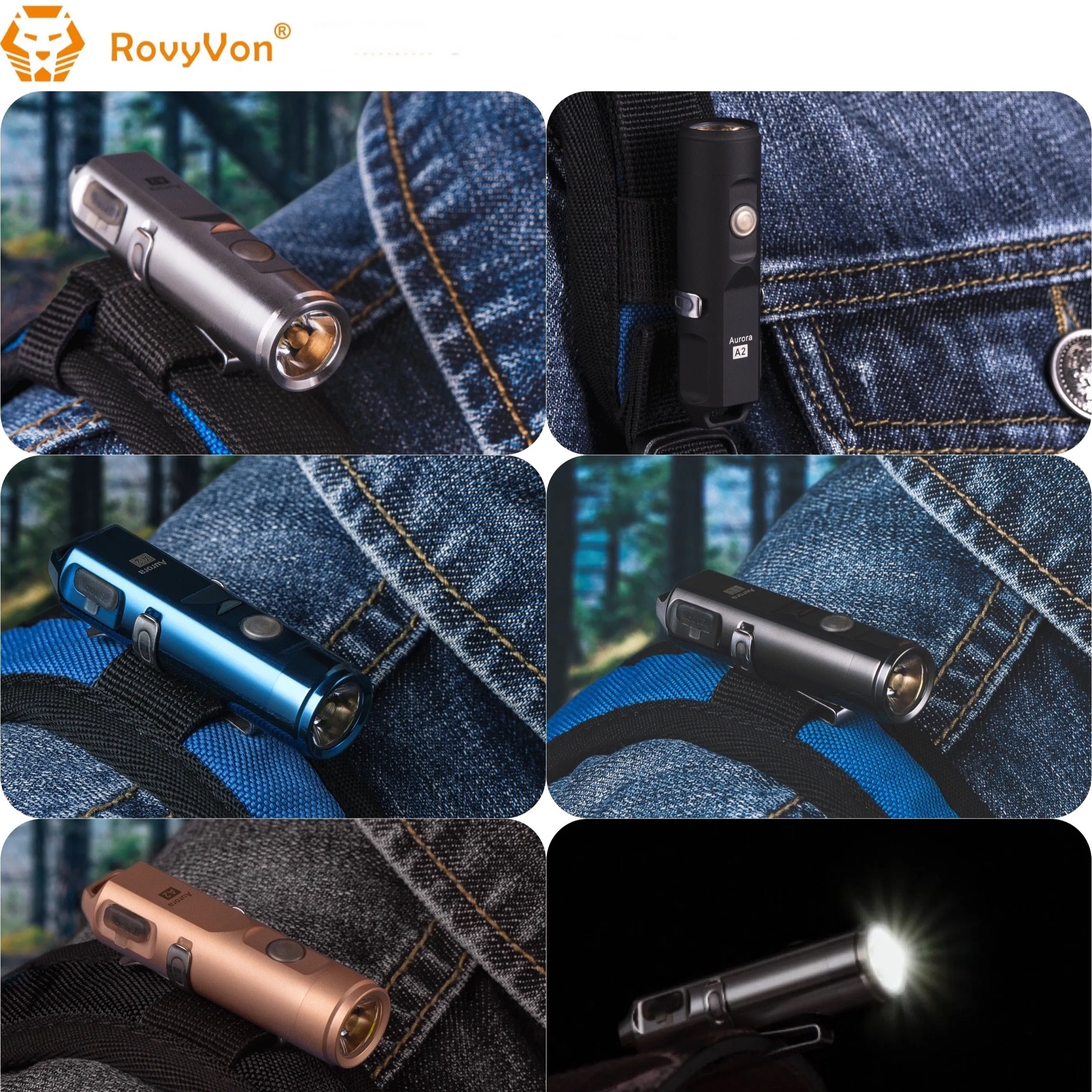 RovyVon Aurora A2x Stainless Steel EDC Keychain Flashlight