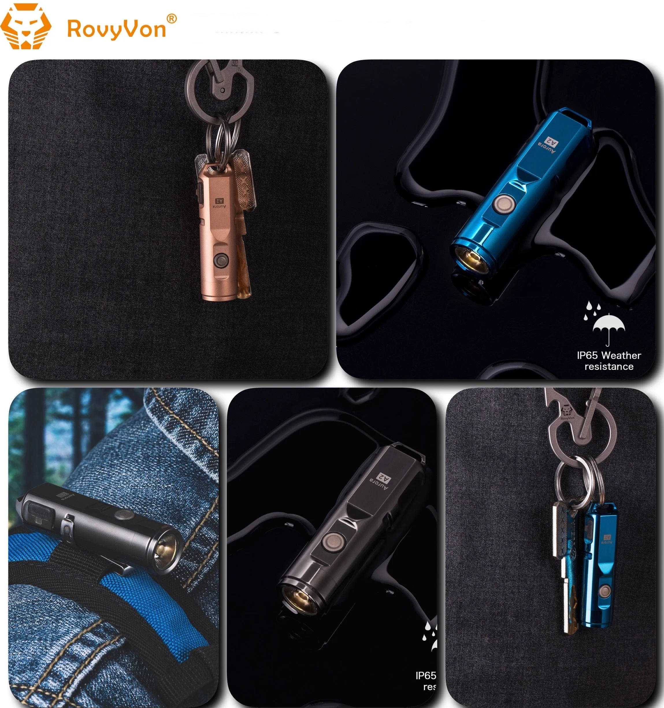 RovyVon Aurora A2x Stainless Steel EDC Keychain Flashlight