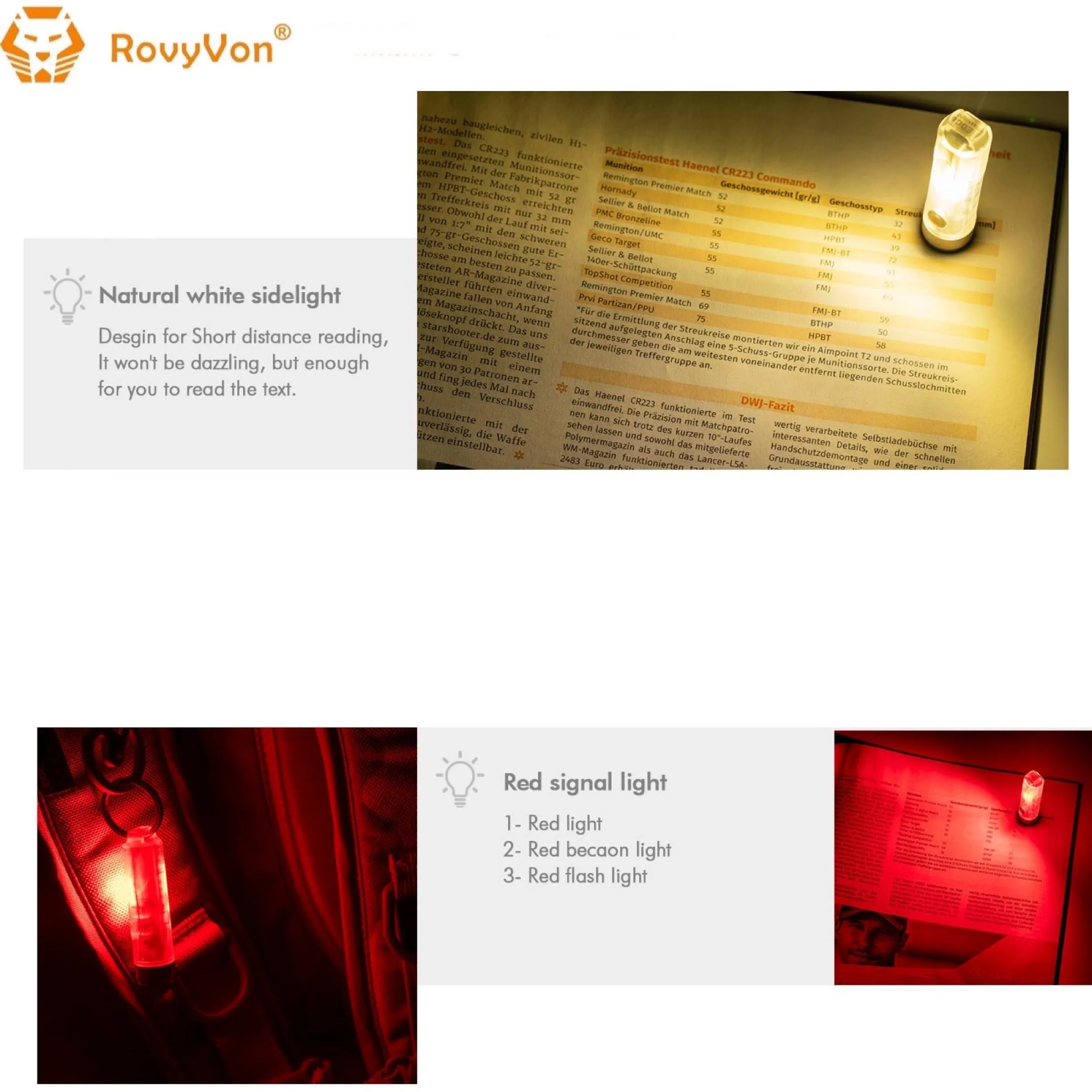 RovyVon Aurora A8x CREE XP-G3  UV/Red/White EDC Keychain Flashlight