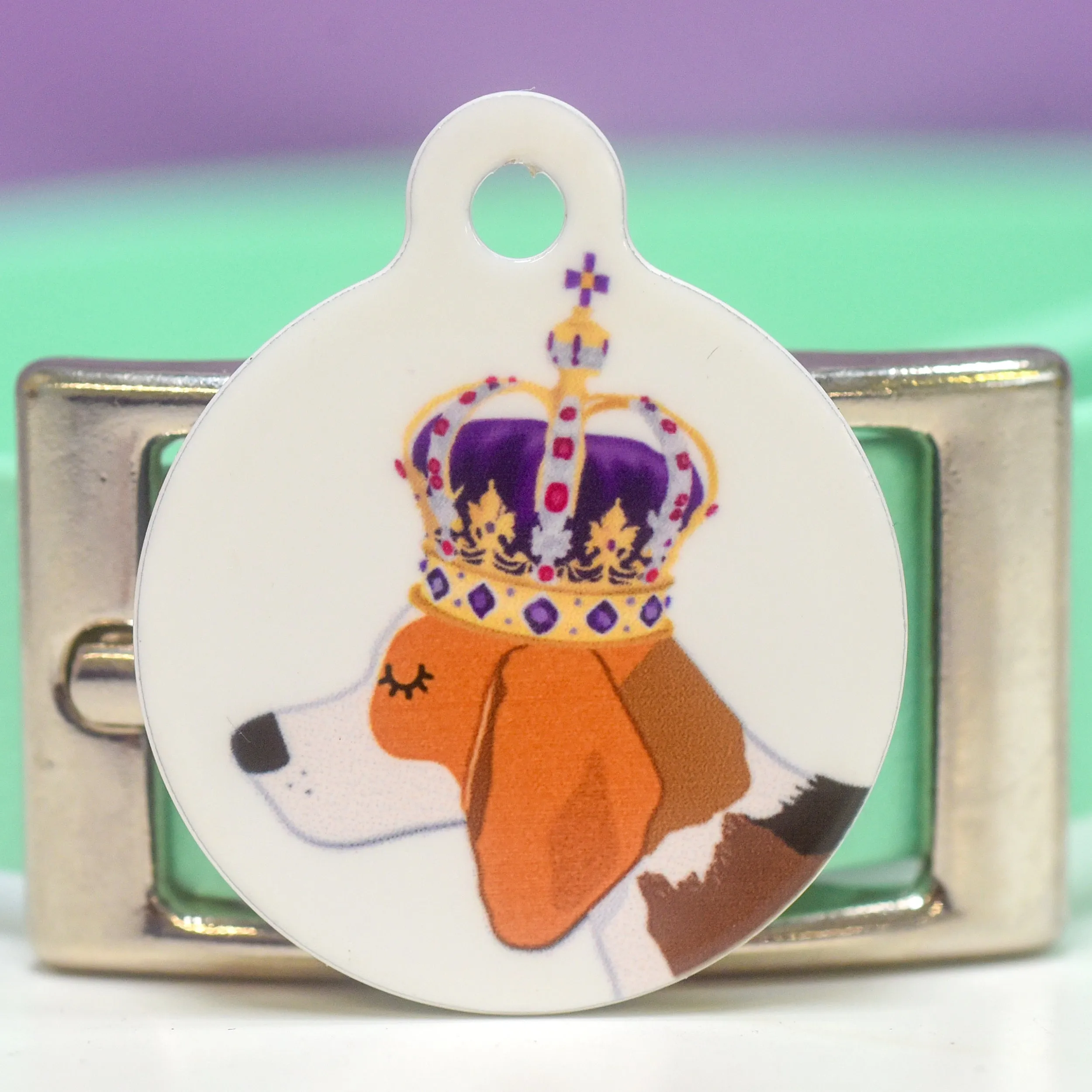 Royal Dog Tag - White CARTOON Dog Illustrations