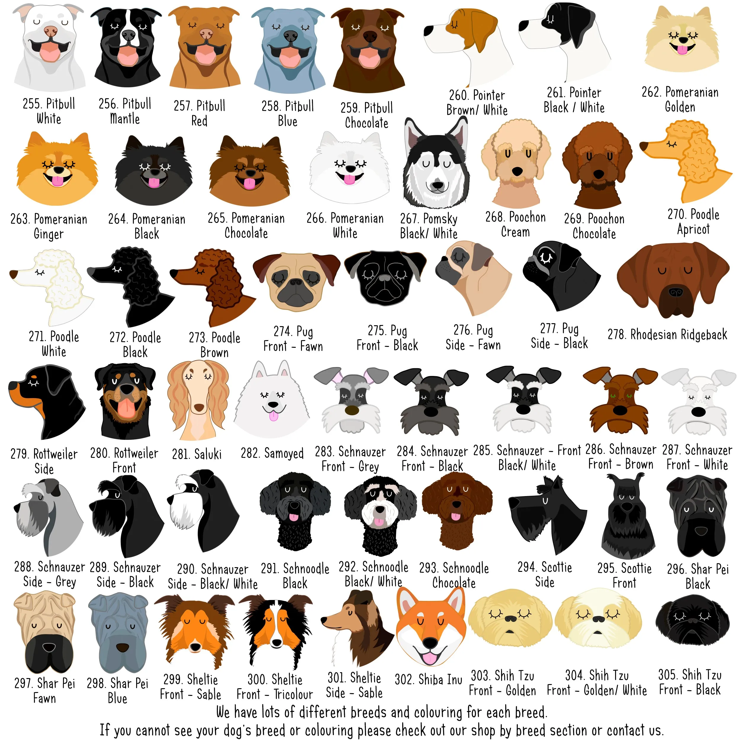 Royal Dog Tag - White CARTOON Dog Illustrations