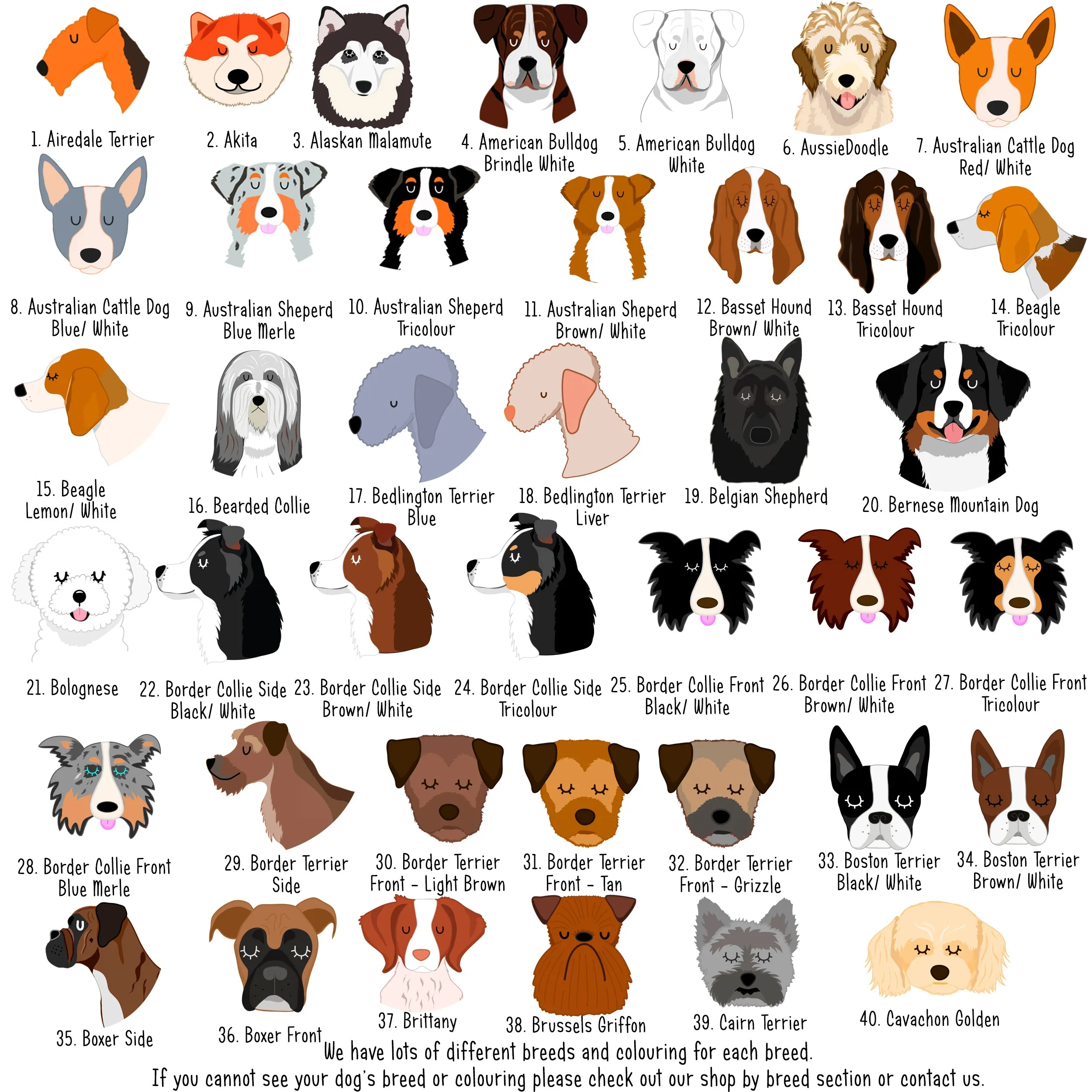 Royal Dog Tag - White CARTOON Dog Illustrations