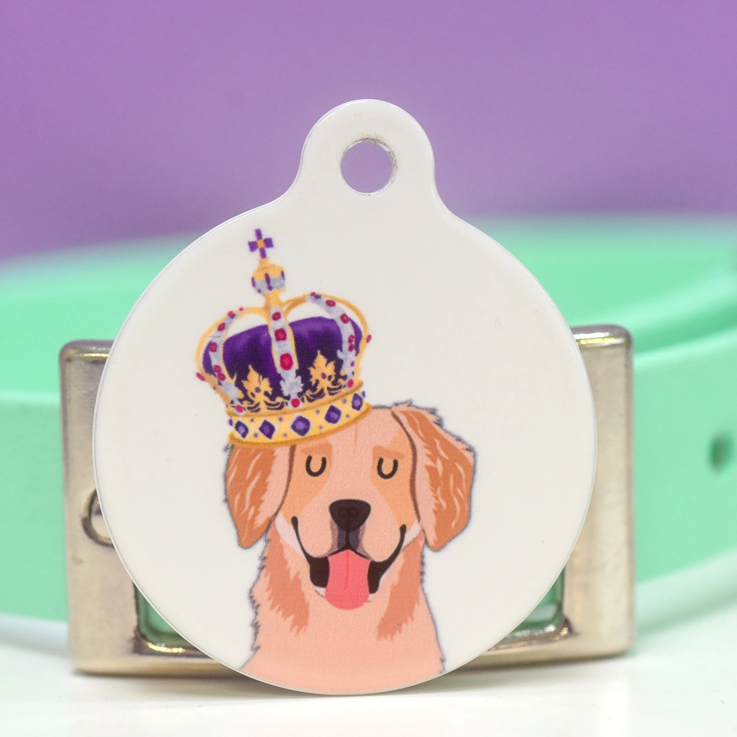 Royal Dog Tag - White CARTOON Dog Illustrations