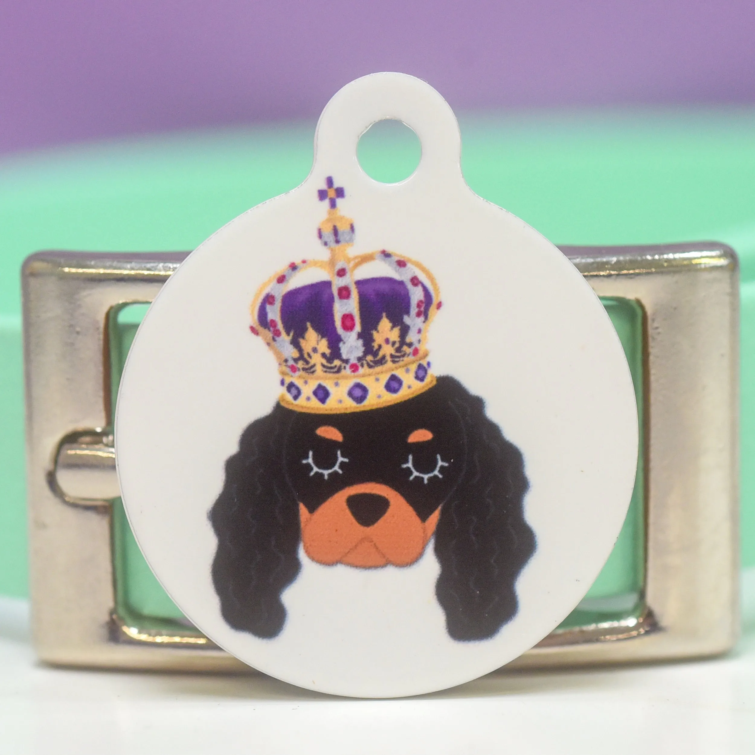 Royal Dog Tag - White CARTOON Dog Illustrations