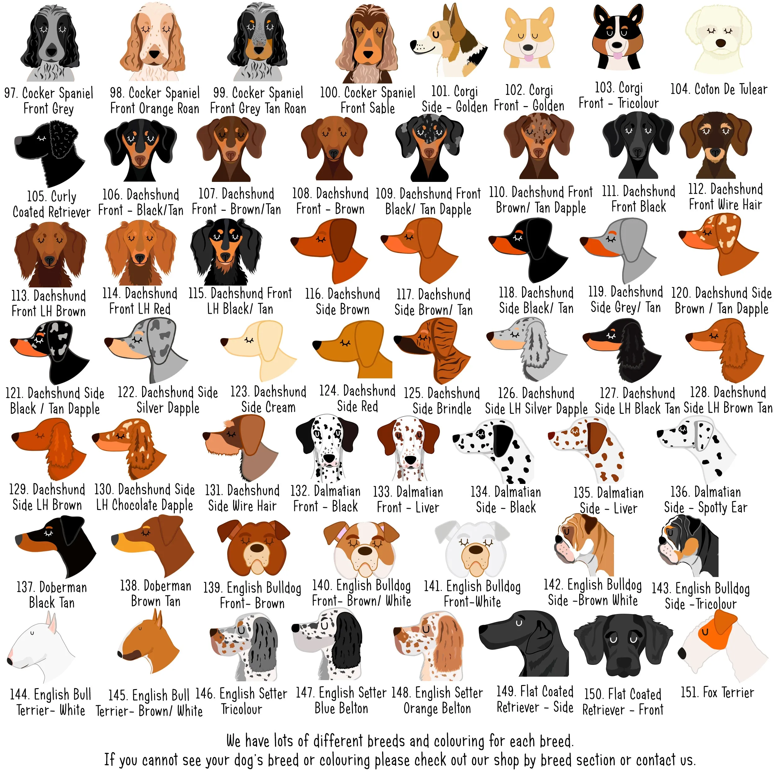 Royal Dog Tag - White CARTOON Dog Illustrations