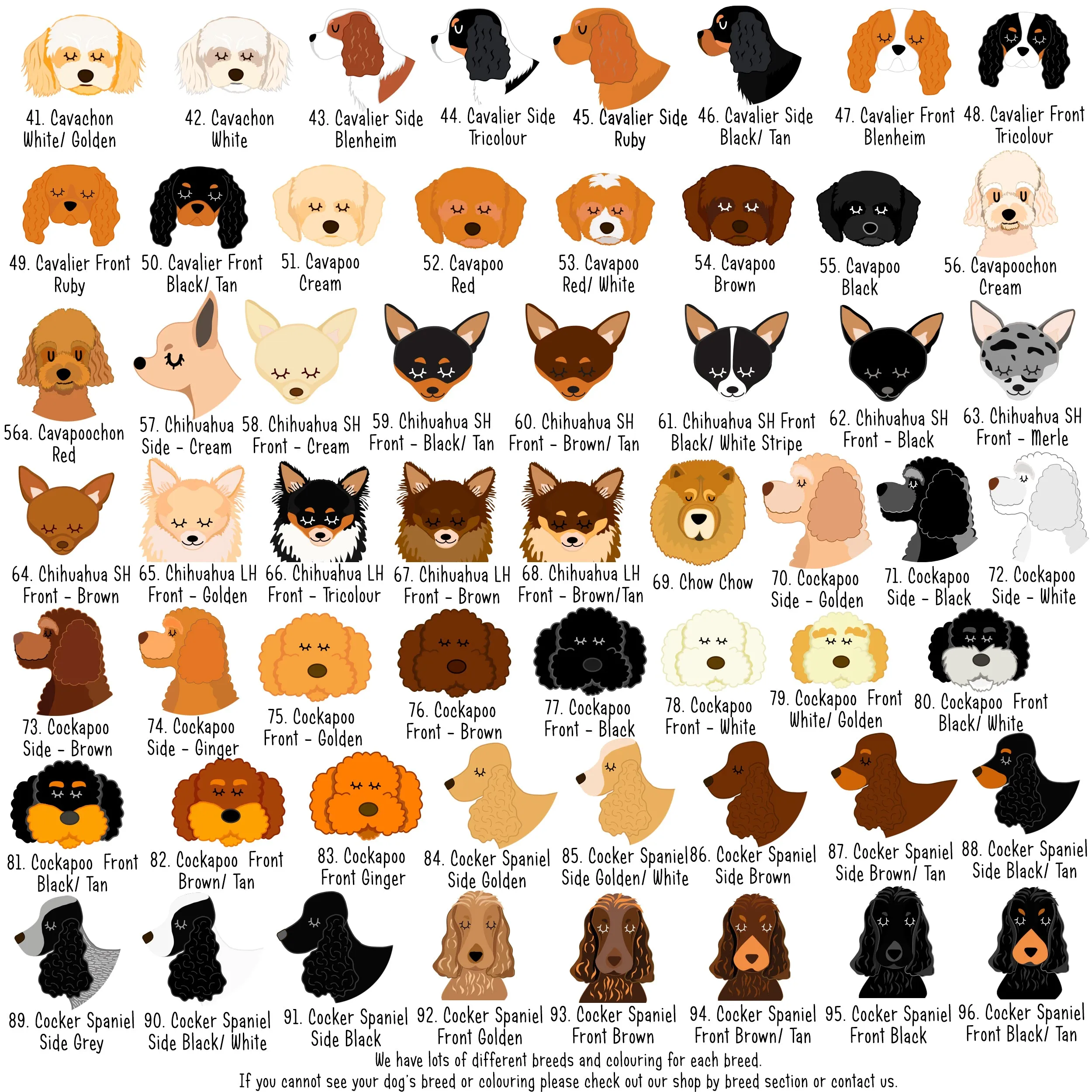 Royal Dog Tag - White CARTOON Dog Illustrations