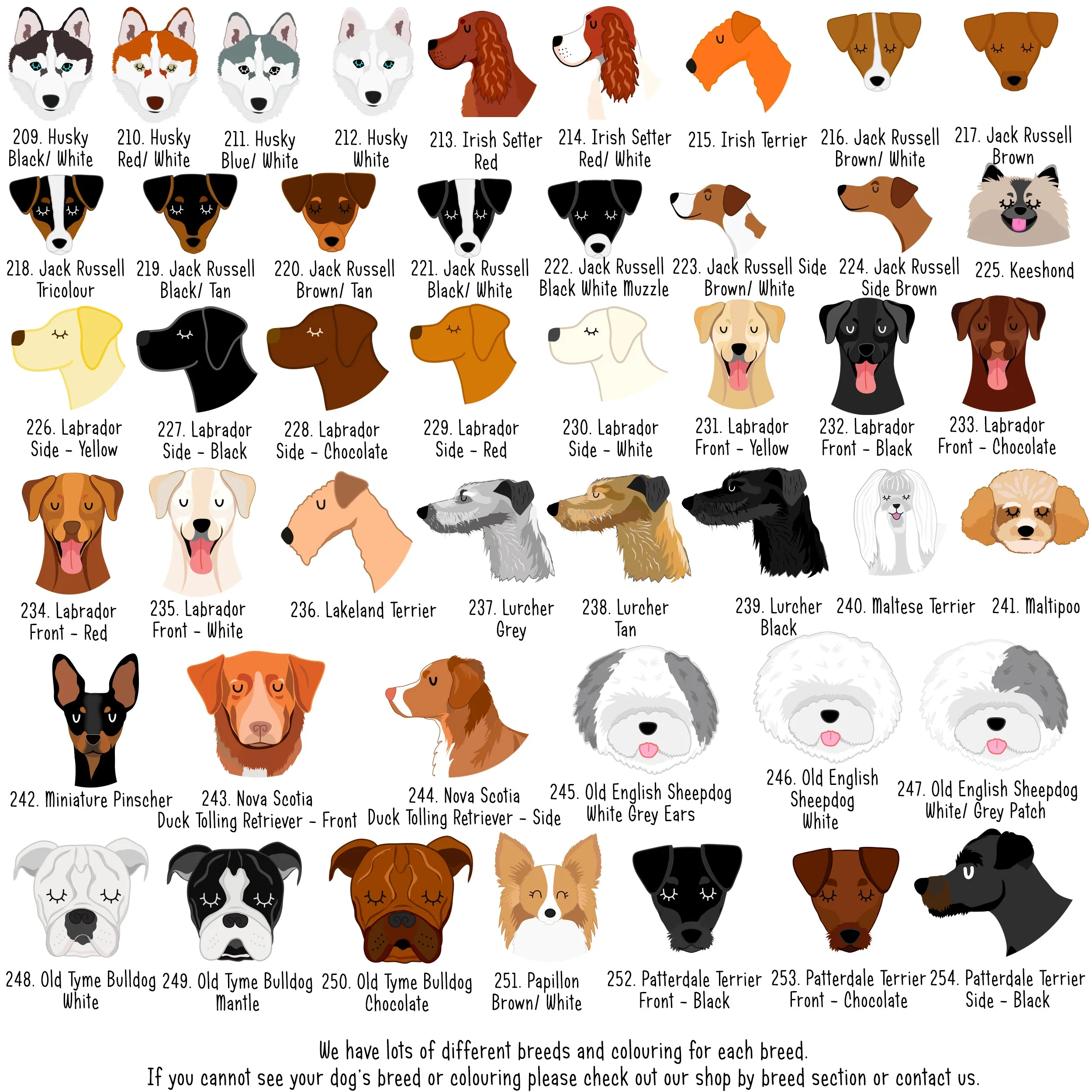 Royal Dog Tag - White CARTOON Dog Illustrations