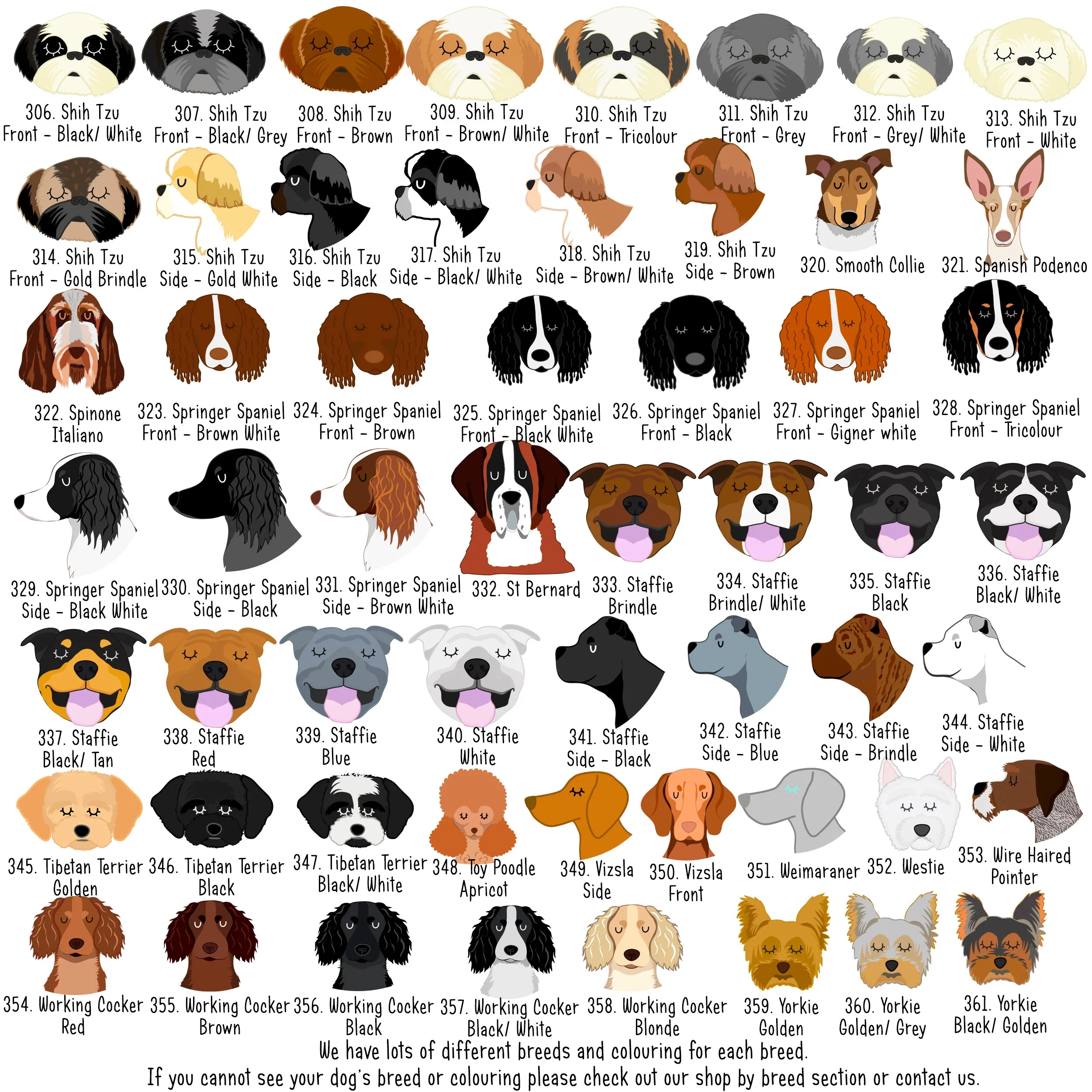 Royal Dog Tag - White CARTOON Dog Illustrations