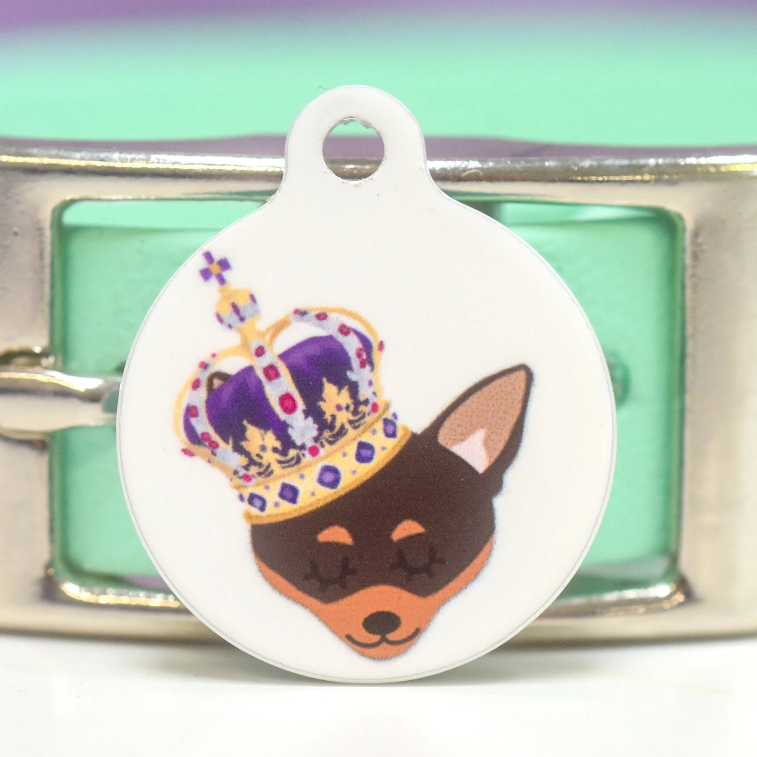 Royal Dog Tag - White CARTOON Dog Illustrations