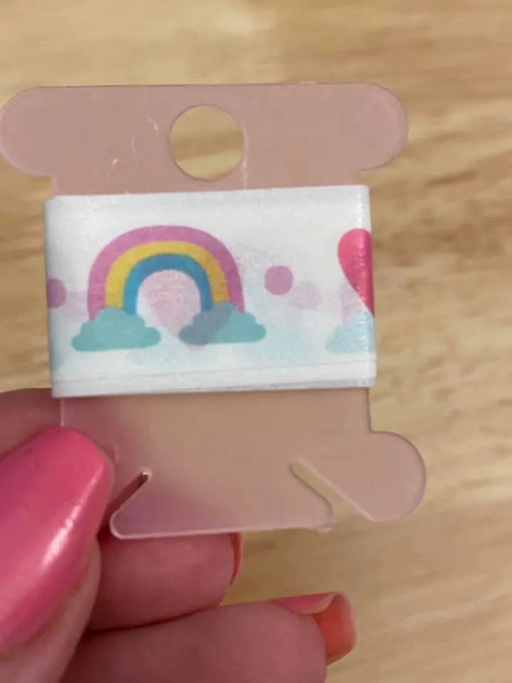 Sample Card of Rainbow Hearts Washi Tape