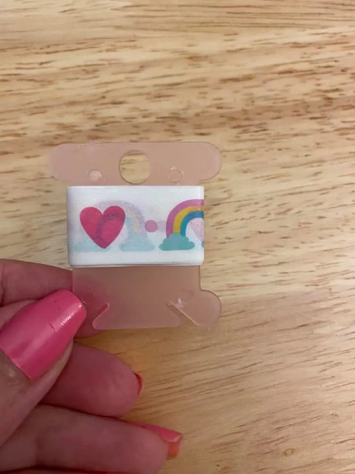 Sample Card of Rainbow Hearts Washi Tape