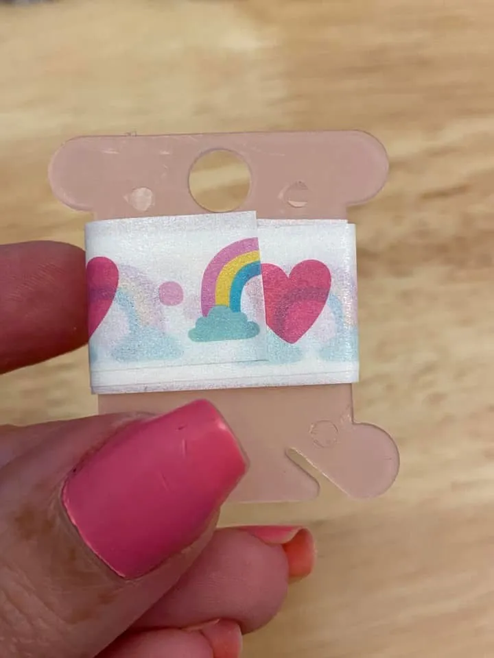Sample Card of Rainbow Hearts Washi Tape