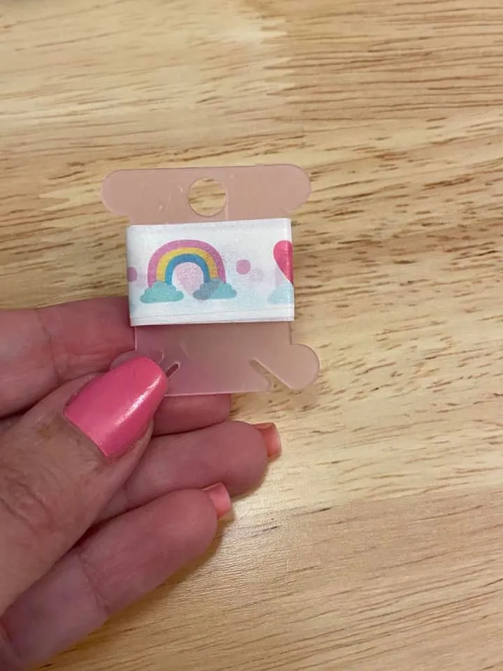 Sample Card of Rainbow Hearts Washi Tape
