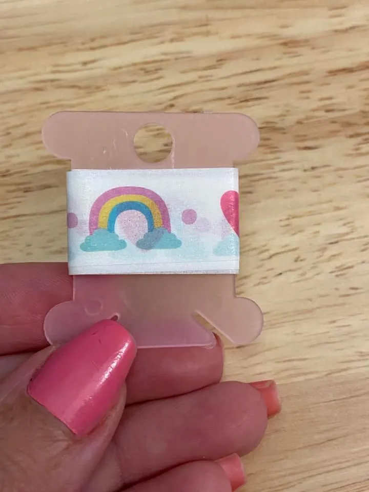 Sample Card of Rainbow Hearts Washi Tape